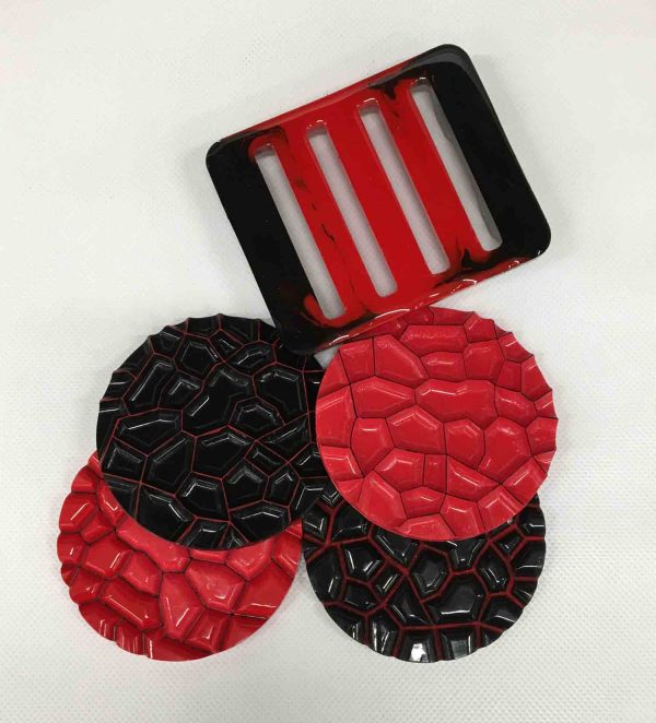 Set of 4 Coaster with matching tray - Image 2