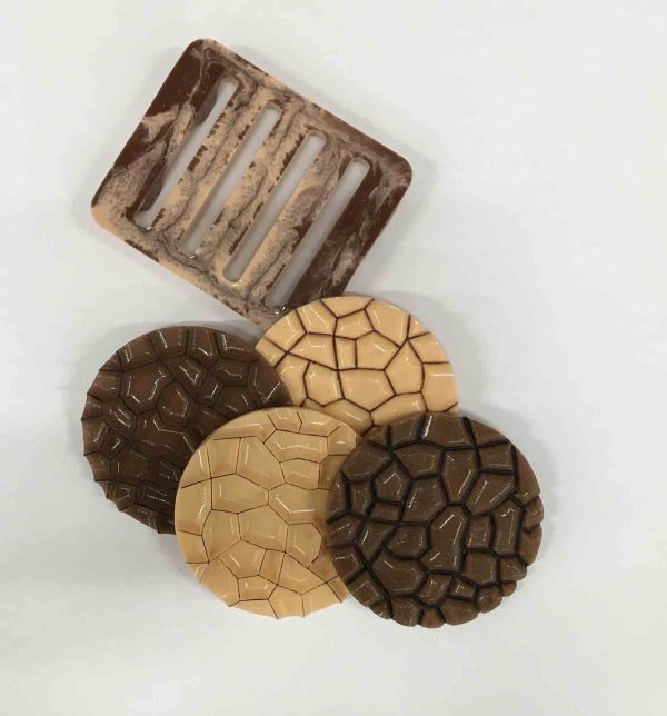 Set of 4 Coaster with matching tray - Image 2