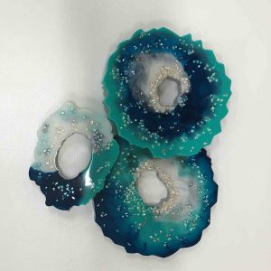 3 Geode Coasters in Vibrant colors