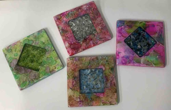 Coasters in alcohol ink and resin - Image 2