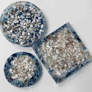 Set of 3 Coasters with Broken Sea Shells