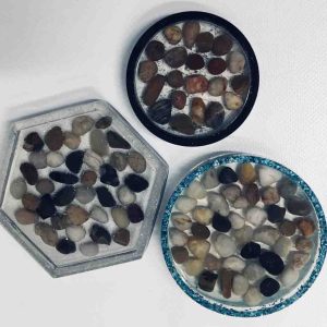 Set of 3 Coasters with rock