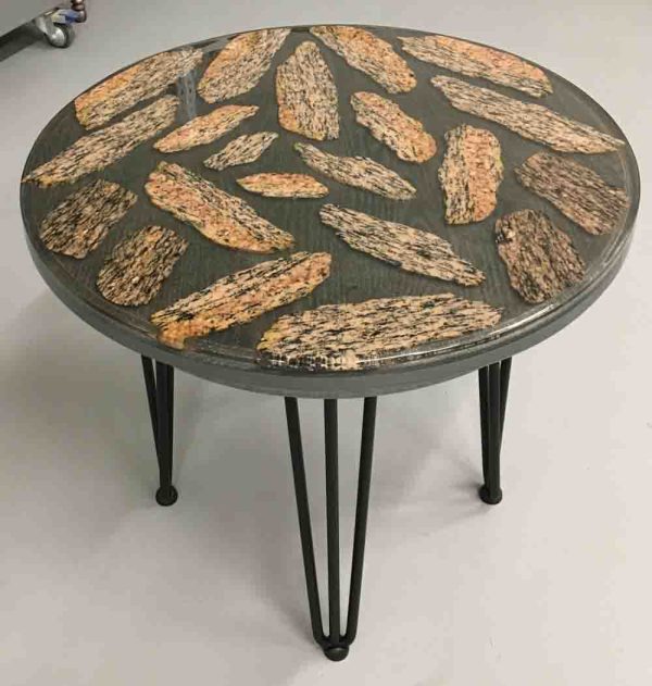 Round Oak End Table 24"