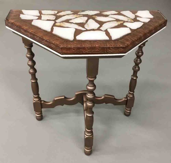 Wooden triangle accent table