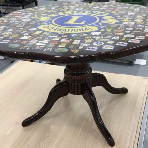 Lions pins coffee table