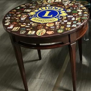 Lions pins end table