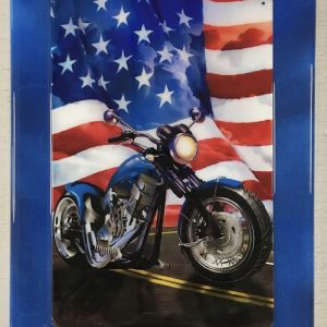 Motorcycle with American flag