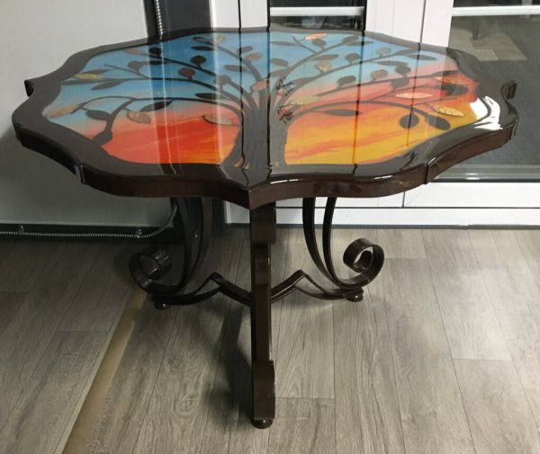 Metal Leaf Tree coffee table