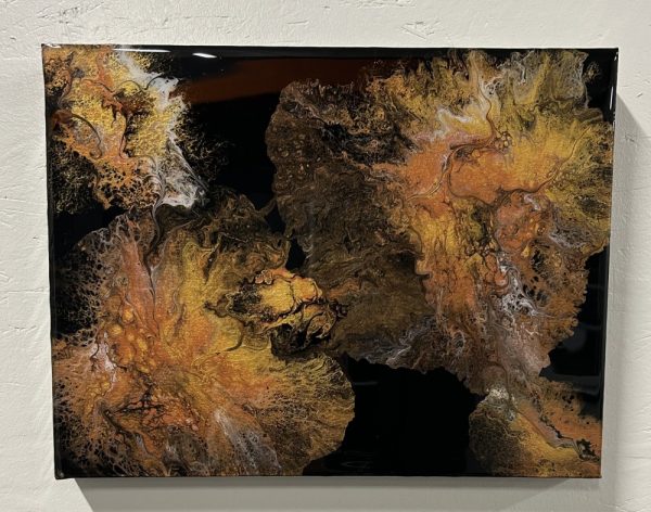 Copper and Gold Metallic flow paint