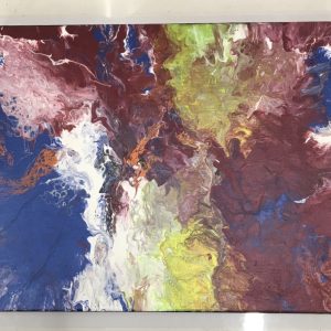 Flow painting with metallic paints