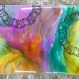 Fluid art using alcohol inks