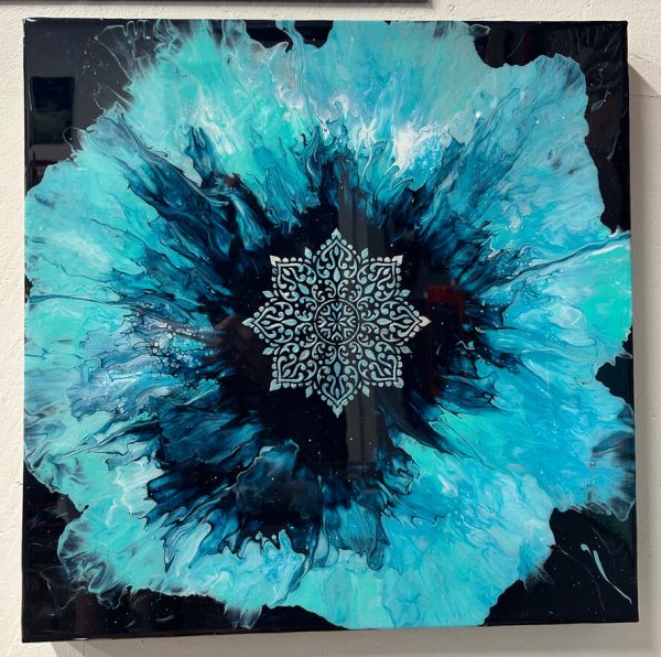 Snowflake with a mandala stencil - SOLD