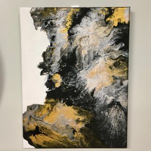 Flow art in metallic colors