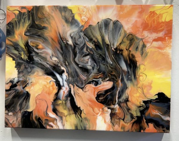 Flow painting of monster heads! SOLD