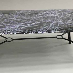 Smoked glass coffee table with resin SOLD