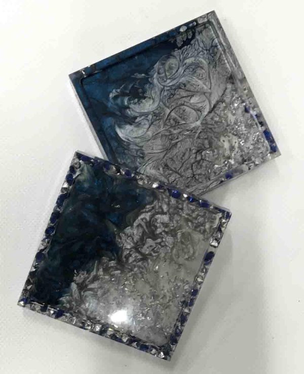Coasters in Resin and Silver Leaf - Image 2