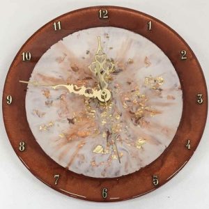 8" Clock with Gold Leaf