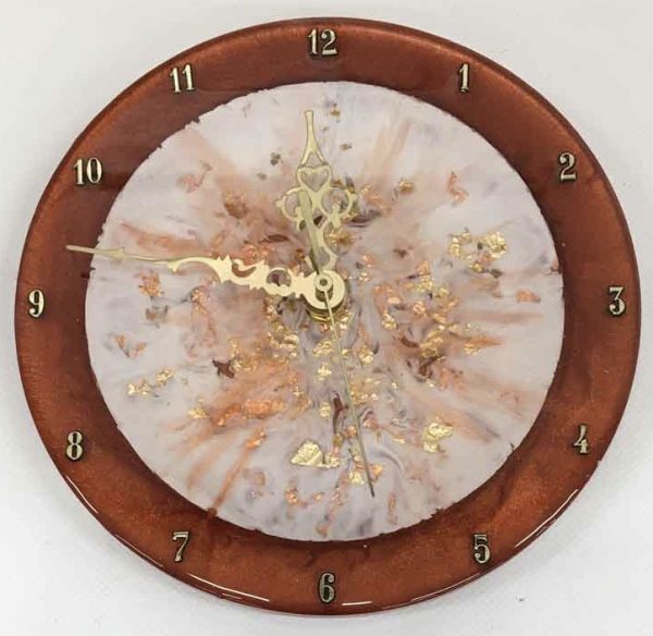 8" Clock with Gold Leaf