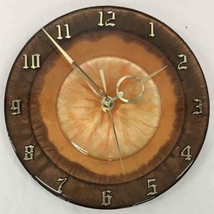 8" Clock. in 3 rings of resin