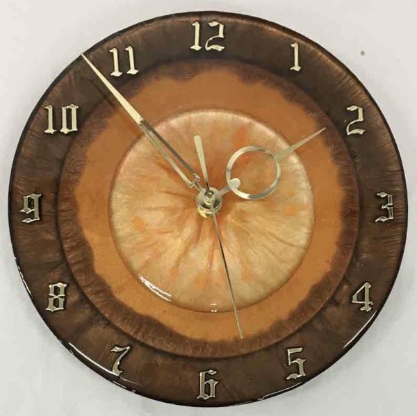 8" Clock. in 3 rings of resin