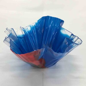 4" Trinket Resin Bowl in Blue and Red