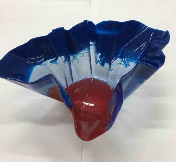 4" Trinket Bowl in Royal Blue and Red - Image 2