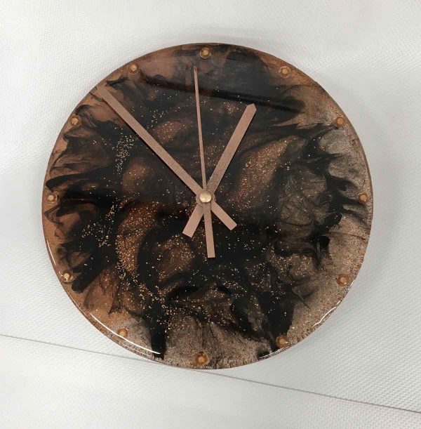 8" Clock with Copper Accents