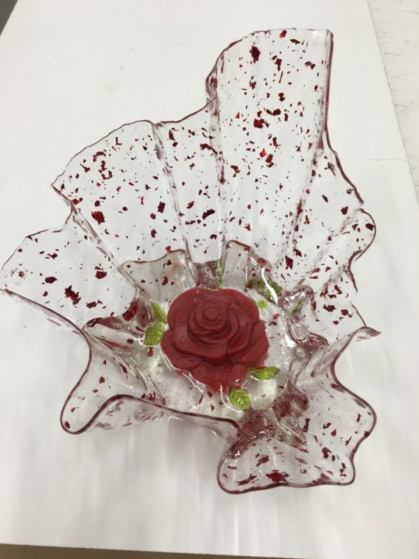 4" Trinket Resin Bowl with Resined Red Rose - Image 2
