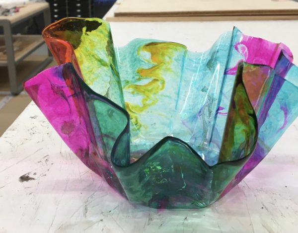 4" Trinket Resin Bowl in Alcohol Ink