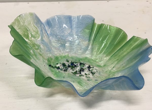 3" Trinket Resin Bowl in Green and Blue