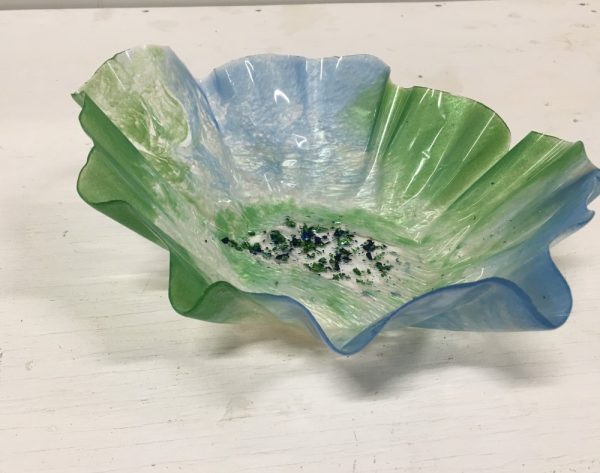 3" Trinket Resin Bowl in Green and Blue - Image 2
