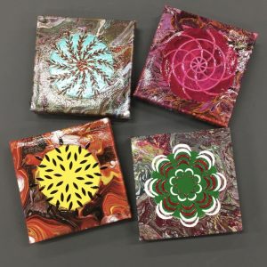 Set of 4 - 6" Abstract Art