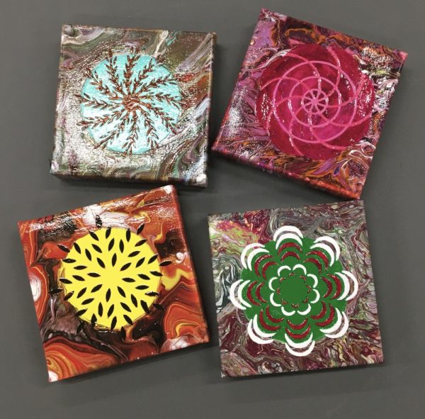 Set of 4 - 6" Abstract Art