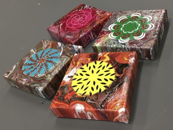Set of 4 - 6" Abstract Art - Image 2