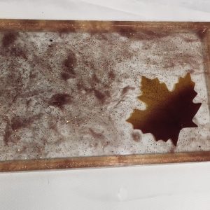 6" x 10" Vanity Tray with dried Maple Leaf