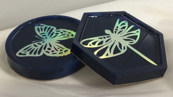 2 Coasters in with Butterflies - Image 2