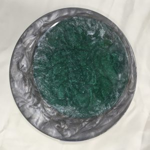 Green and Silver Vanity Tray