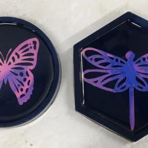 2 Coasters in with Butterflies