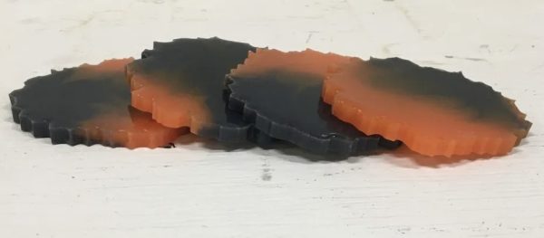 Set of 4 Coasters in Red and Dark Grey - Image 2