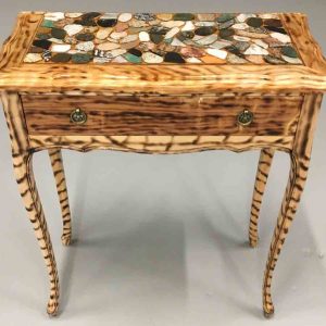 Resin side table with drawer and rock - SOLD