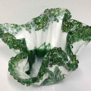 4" Trinket Resin Bowl with Broken Glass Edges