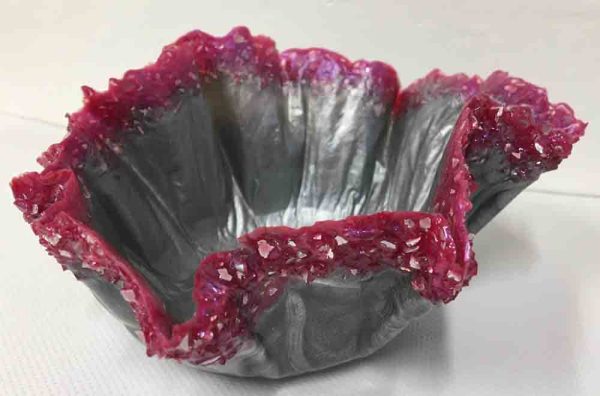 3" Trinket Resin Bowl Dolphin and Parrot Pigment