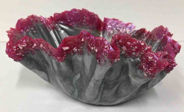 3" Trinket Resin Bowl Dolphin and Parrot Pigment - Image 2