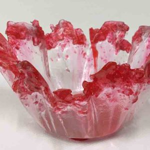 3" Trinket Resin Bowl with Resin Flower Base