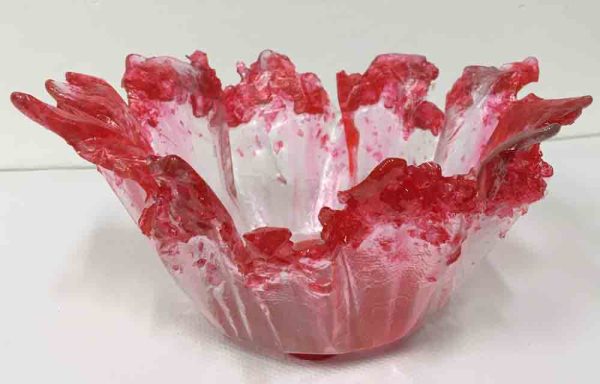 3" Trinket Resin Bowl with Resin Flower Base