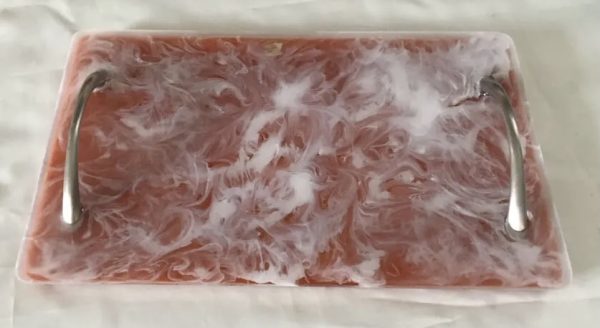 Vanity Tray in Pearl and Melon Swirls - Image 2