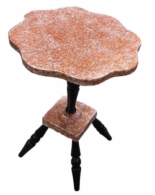 Side table with copper pigment resin - SOLD