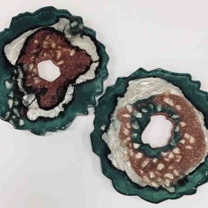 Pair of Coasters in Geode design