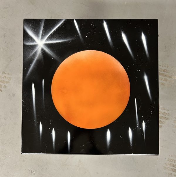 Bright Orange Planet with Shooting Stars - Image 4