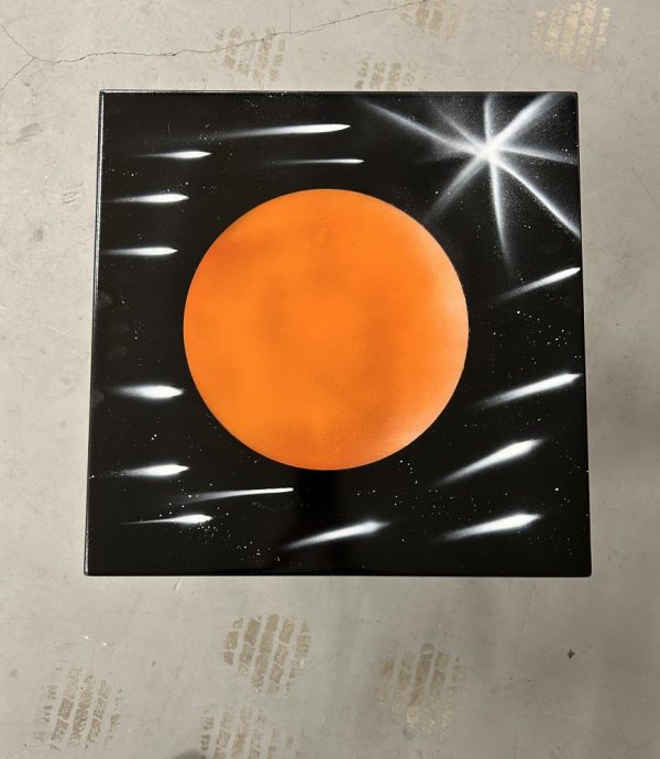 Bright Orange Planet with Shooting Stars - Image 2